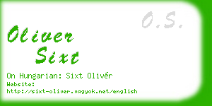 oliver sixt business card